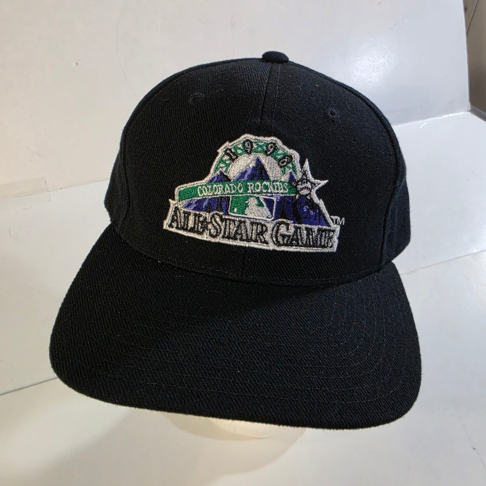 Vintage 1998 MLB All Star Game Colorado Rockies Dada Sample Snapback Hat Black